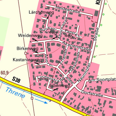 Staatsbetrieb Geobasisinformation und Vermessung Sachsen Threna, Belgershain (1:10,000 scale) digital map