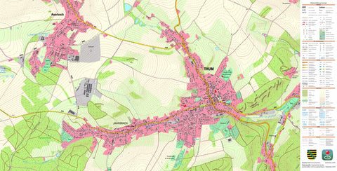 Staatsbetrieb Geobasisinformation und Vermessung Sachsen Thum, Thum, Stadt (1:10,000 scale) digital map