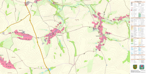 Staatsbetrieb Geobasisinformation und Vermessung Sachsen Topfseifersdorf, Königshain-Wiederau (1:10,000 scale) digital map