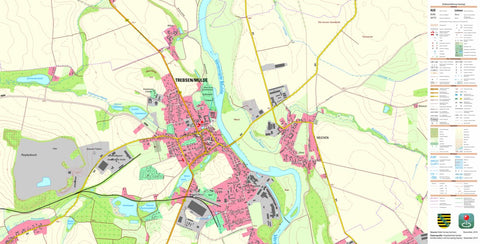 Staatsbetrieb Geobasisinformation und Vermessung Sachsen Trebsen/Mulde, Trebsen/Mulde, Stadt (1:10,000 scale) digital map