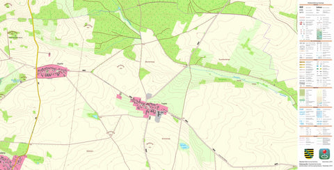 Staatsbetrieb Geobasisinformation und Vermessung Sachsen Treptitz, Cavertitz (1:10,000 scale) digital map