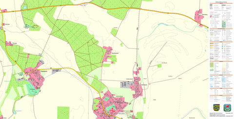 Staatsbetrieb Geobasisinformation und Vermessung Sachsen Triestewitz, Arzberg (1:10,000 scale) digital map