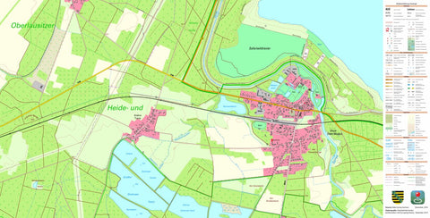 Staatsbetrieb Geobasisinformation und Vermessung Sachsen Uhyst, Boxberg/O.L. 1 (1:10,000 scale) digital map