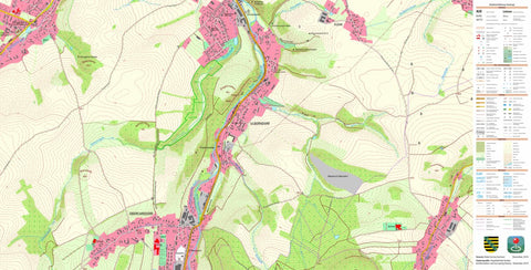Staatsbetrieb Geobasisinformation und Vermessung Sachsen Ulberndorf, Dippoldiswalde, Stadt (1:10,000 scale) digital map