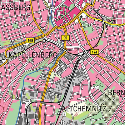 Staatsbetrieb Geobasisinformation und Vermessung Sachsen Urban District of Chemnitz (1:50,000 scale) digital map
