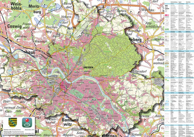 Staatsbetrieb Geobasisinformation und Vermessung Sachsen Urban District of Dresden (1:50,000 scale) digital map