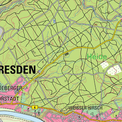 Staatsbetrieb Geobasisinformation und Vermessung Sachsen Urban District of Dresden (1:50,000 scale) digital map