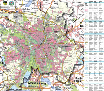 Staatsbetrieb Geobasisinformation und Vermessung Sachsen Urban District of Leipzig (1:50,000 scale) digital map