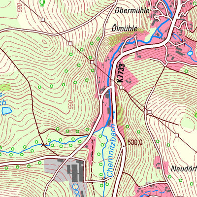 Staatsbetrieb Geobasisinformation und Vermessung Sachsen Voigtsdorf, Dorfchemnitz (1:25,000 scale) digital map