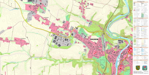 Staatsbetrieb Geobasisinformation und Vermessung Sachsen Waldheim, Waldheim, Stadt (1:10,000 scale) digital map