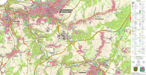 Staatsbetrieb Geobasisinformation und Vermessung Sachsen Waldkirchen, Lengenfeld, Stadt (1:25,000 scale) digital map