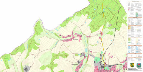 Staatsbetrieb Geobasisinformation und Vermessung Sachsen Wallengrün, Pausa-Mühltroff, Stadt (1:10,000 scale) digital map