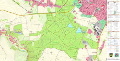 Staatsbetrieb Geobasisinformation und Vermessung Sachsen Wasserberg West, Freiberg, Stadt, Universitätsstadt (1:10,000 scale) digital map