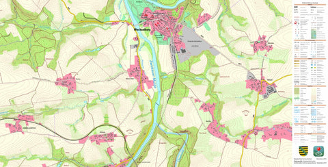 Staatsbetrieb Geobasisinformation und Vermessung Sachsen Wechselburg, Wechselburg (1:10,000 scale) digital map