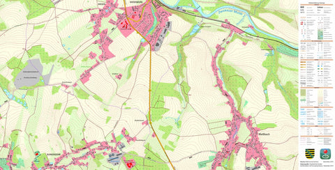 Staatsbetrieb Geobasisinformation und Vermessung Sachsen Weißbach, Langenweißbach (1:10,000 scale) digital map
