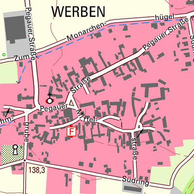 Staatsbetrieb Geobasisinformation und Vermessung Sachsen Werben, Pegau, Stadt (1:10,000 scale) digital map