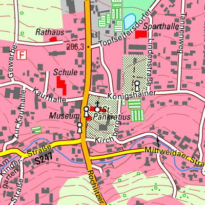 Staatsbetrieb Geobasisinformation und Vermessung Sachsen Wiederau, Königshain-Wiederau (1:10,000 scale) digital map