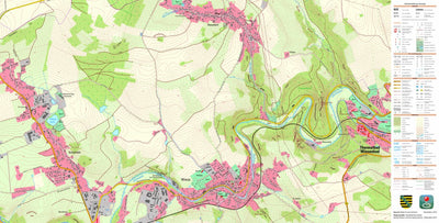 Staatsbetrieb Geobasisinformation und Vermessung Sachsen Wiesa, Thermalbad Wiesenbad (1:10,000 scale) digital map