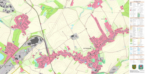 Staatsbetrieb Geobasisinformation und Vermessung Sachsen Wittgensdorf, Chemnitz, Stadt (1:10,000 scale) digital map