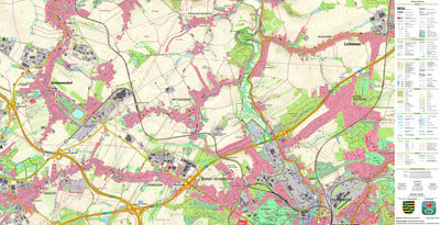 Staatsbetrieb Geobasisinformation und Vermessung Sachsen Wittgensdorf, Chemnitz, Stadt (1:25,000 scale) digital map