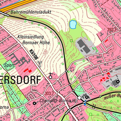 Staatsbetrieb Geobasisinformation und Vermessung Sachsen Wittgensdorf, Chemnitz, Stadt (1:25,000 scale) digital map