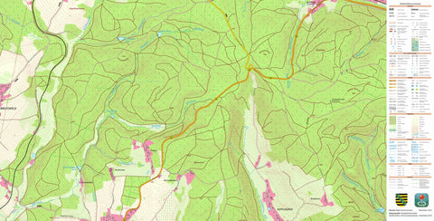 Staatsbetrieb Geobasisinformation und Vermessung Sachsen Wohlhausen, Markneukirchen, Stadt (1:10,000 scale) digital map