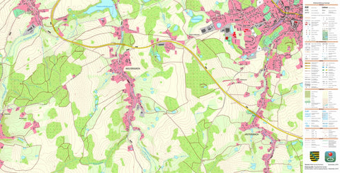 Staatsbetrieb Geobasisinformation und Vermessung Sachsen Wolfersgrün, Kirchberg, Stadt (1:10,000 scale) digital map