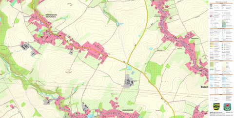 Staatsbetrieb Geobasisinformation und Vermessung Sachsen Wolkenburg-Kaufungen, Limbach-Oberfrohna, Stadt (1:10,000 scale) digital map