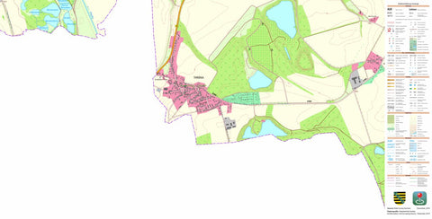 Staatsbetrieb Geobasisinformation und Vermessung Sachsen Wyhra, Borna, Stadt (1:10,000 scale) digital map