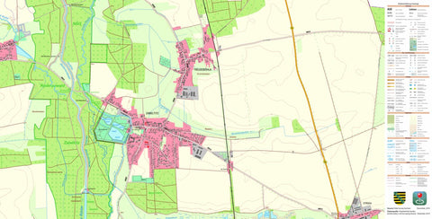 Staatsbetrieb Geobasisinformation und Vermessung Sachsen Zabeltitz, Großenhain, Stadt (1:10,000 scale) digital map