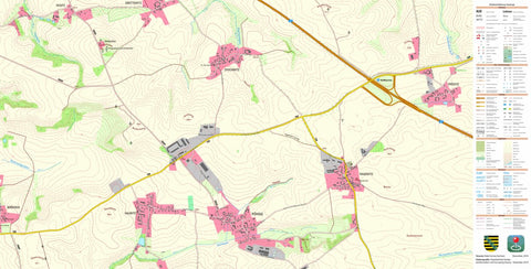 Staatsbetrieb Geobasisinformation und Vermessung Sachsen Zaschwitz, Grimma, Stadt (1:10,000 scale) digital map