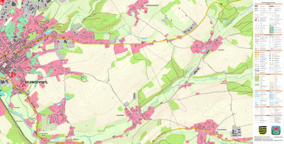 Staatsbetrieb Geobasisinformation und Vermessung Sachsen Zaulsdorf, Mühlental (1:10,000 scale) digital map