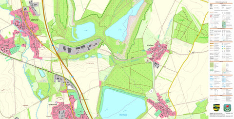 Staatsbetrieb Geobasisinformation und Vermessung Sachsen Zedtlitz, Borna, Stadt (1:10,000 scale) digital map