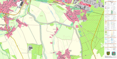 Staatsbetrieb Geobasisinformation und Vermessung Sachsen Zeißig, Hoyerswerda, Stadt (1:10,000 scale) digital map
