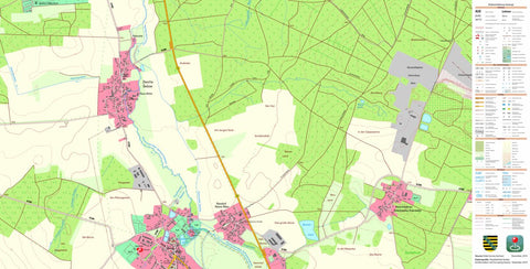 Staatsbetrieb Geobasisinformation und Vermessung Sachsen Zescha, Neschwitz (1:10,000 scale) digital map