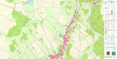Staatsbetrieb Geobasisinformation und Vermessung Sachsen Zethau, Mulda/Sa. (1:10,000 scale) digital map