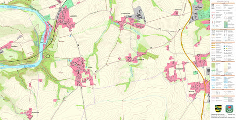 Staatsbetrieb Geobasisinformation und Vermessung Sachsen Ziegra, Döbeln, Stadt (1:10,000 scale) digital map