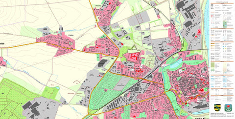 Staatsbetrieb Geobasisinformation und Vermessung Sachsen Zinna, Torgau, Stadt (1:10,000 scale) digital map