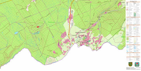 Staatsbetrieb Geobasisinformation und Vermessung Sachsen Zinnwald-Georgenfeld, Altenberg, Stadt (1:10,000 scale) digital map