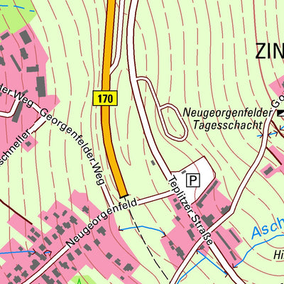 Staatsbetrieb Geobasisinformation und Vermessung Sachsen Zinnwald-Georgenfeld, Altenberg, Stadt (1:10,000 scale) digital map