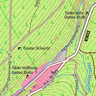 Staatsbetrieb Geobasisinformation und Vermessung Sachsen Zinnwald-Georgenfeld, Altenberg, Stadt (1:10,000 scale) digital map