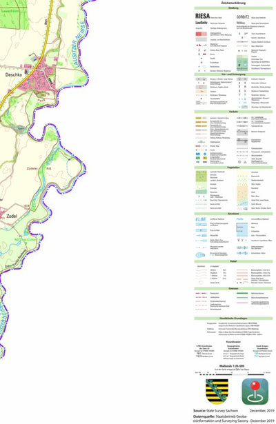 Staatsbetrieb Geobasisinformation und Vermessung Sachsen Zodel, Neißeaue (1:25,000 scale) digital map