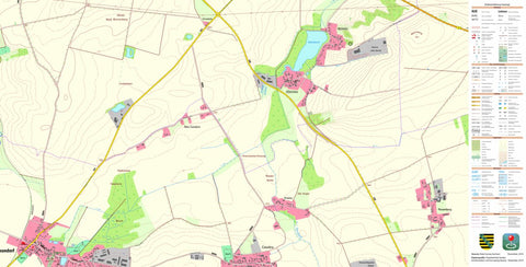 Staatsbetrieb Geobasisinformation und Vermessung Sachsen Zöschau, Oschatz, Stadt (1:10,000 scale) digital map