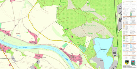 Staatsbetrieb Geobasisinformation und Vermessung Sachsen Zschepa, Zeithain (1:10,000 scale) digital map