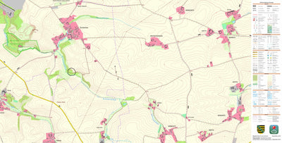 Staatsbetrieb Geobasisinformation und Vermessung Sachsen Zschochau, Ostrau (1:10,000 scale) digital map