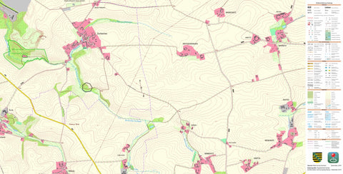 Staatsbetrieb Geobasisinformation und Vermessung Sachsen Zschochau, Ostrau (1:10,000 scale) digital map