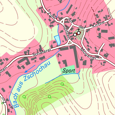 Staatsbetrieb Geobasisinformation und Vermessung Sachsen Zschochau, Ostrau (1:10,000 scale) digital map