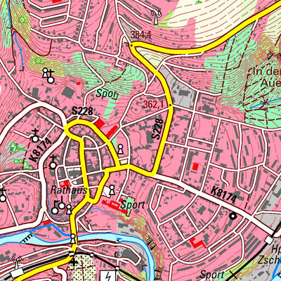 Staatsbetrieb Geobasisinformation und Vermessung Sachsen Zschopau, Zschopau, Stadt (1:25,000 scale) digital map