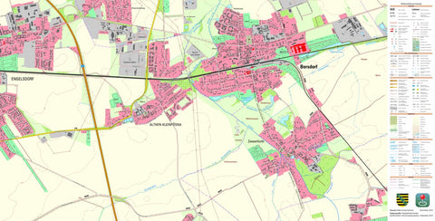 Staatsbetrieb Geobasisinformation und Vermessung Sachsen Zweenfurth, Borsdorf (1:10,000 scale) digital map