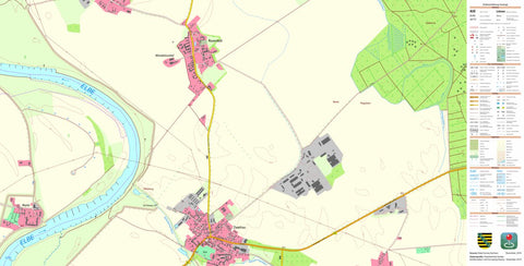 Staatsbetrieb Geobasisinformation und Vermessung Sachsen Zwethau, Beilrode (1:10,000 scale) digital map
